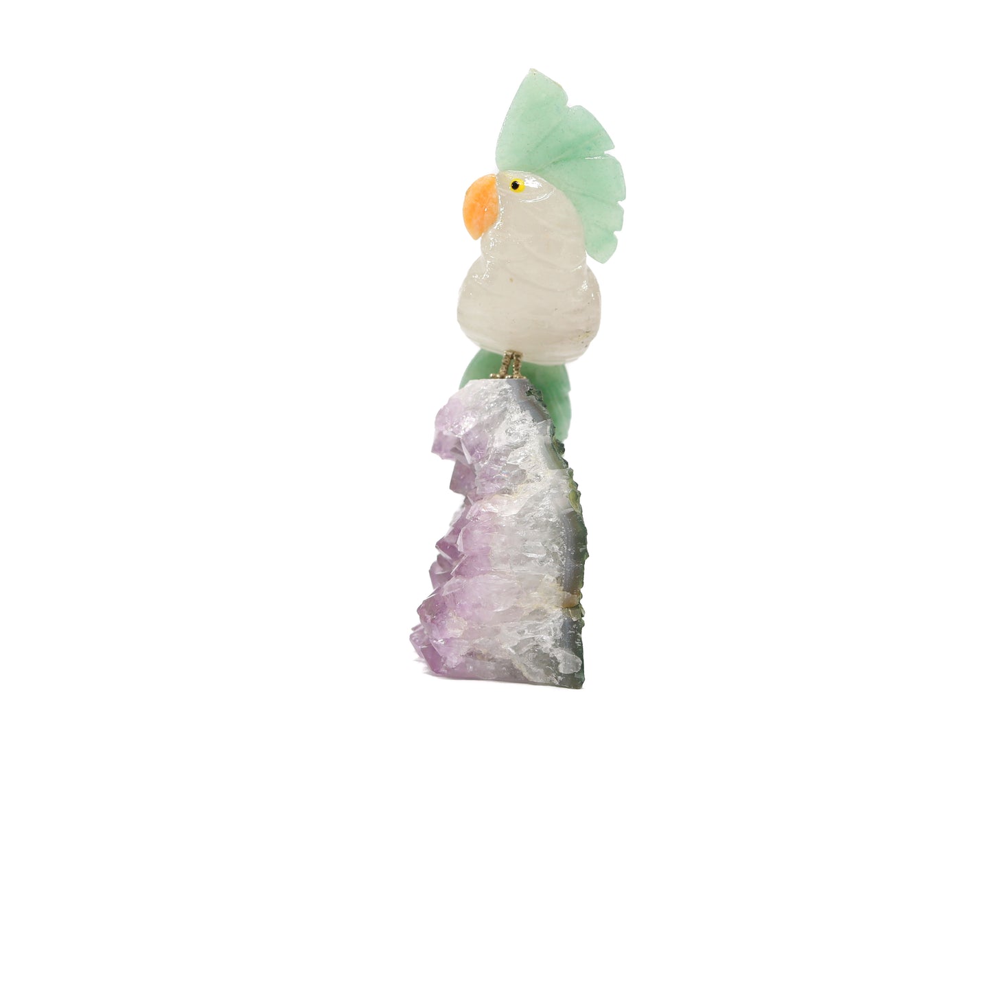 Clear Quartz Bird on Amethyst Druze Base
