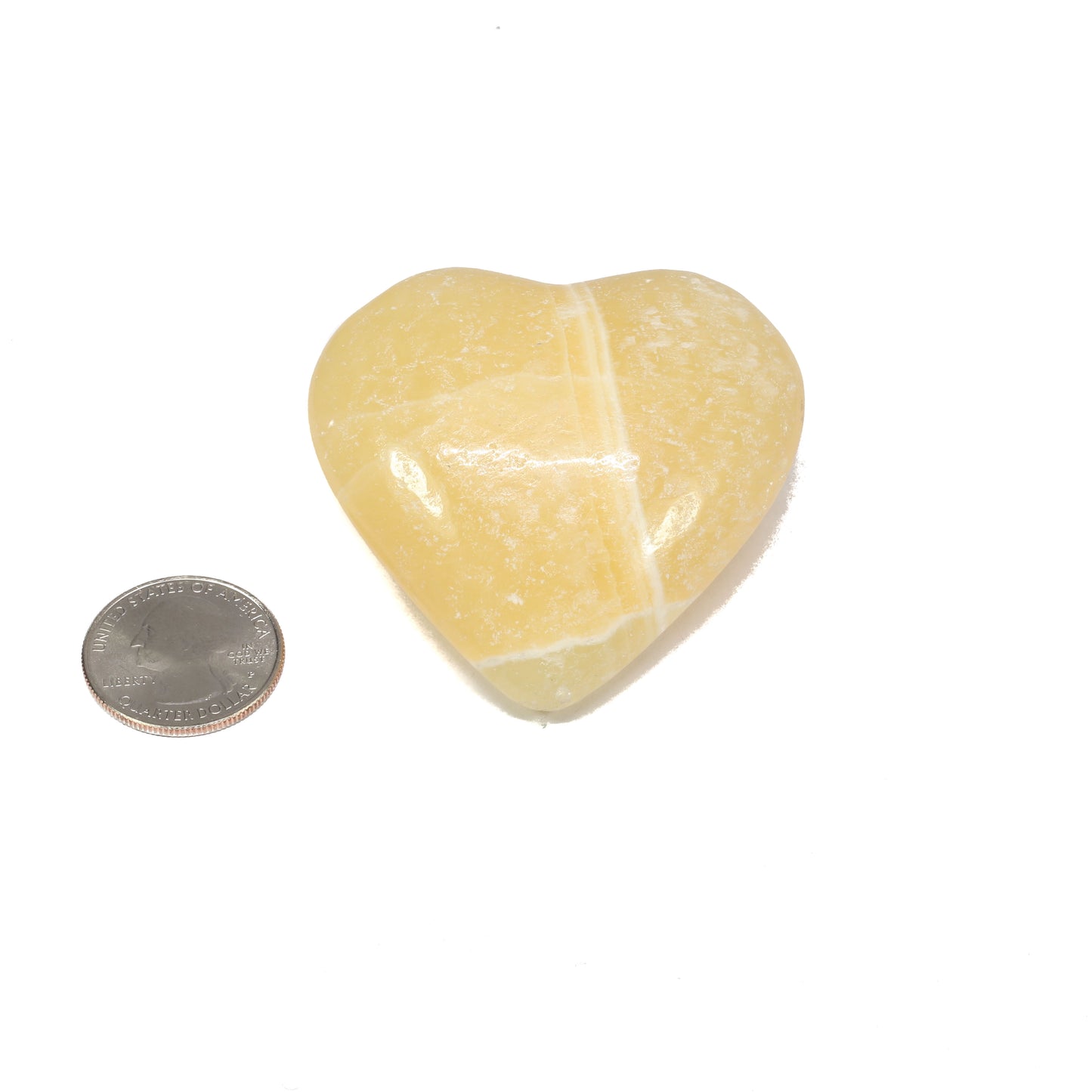 Honey Calcite Heart