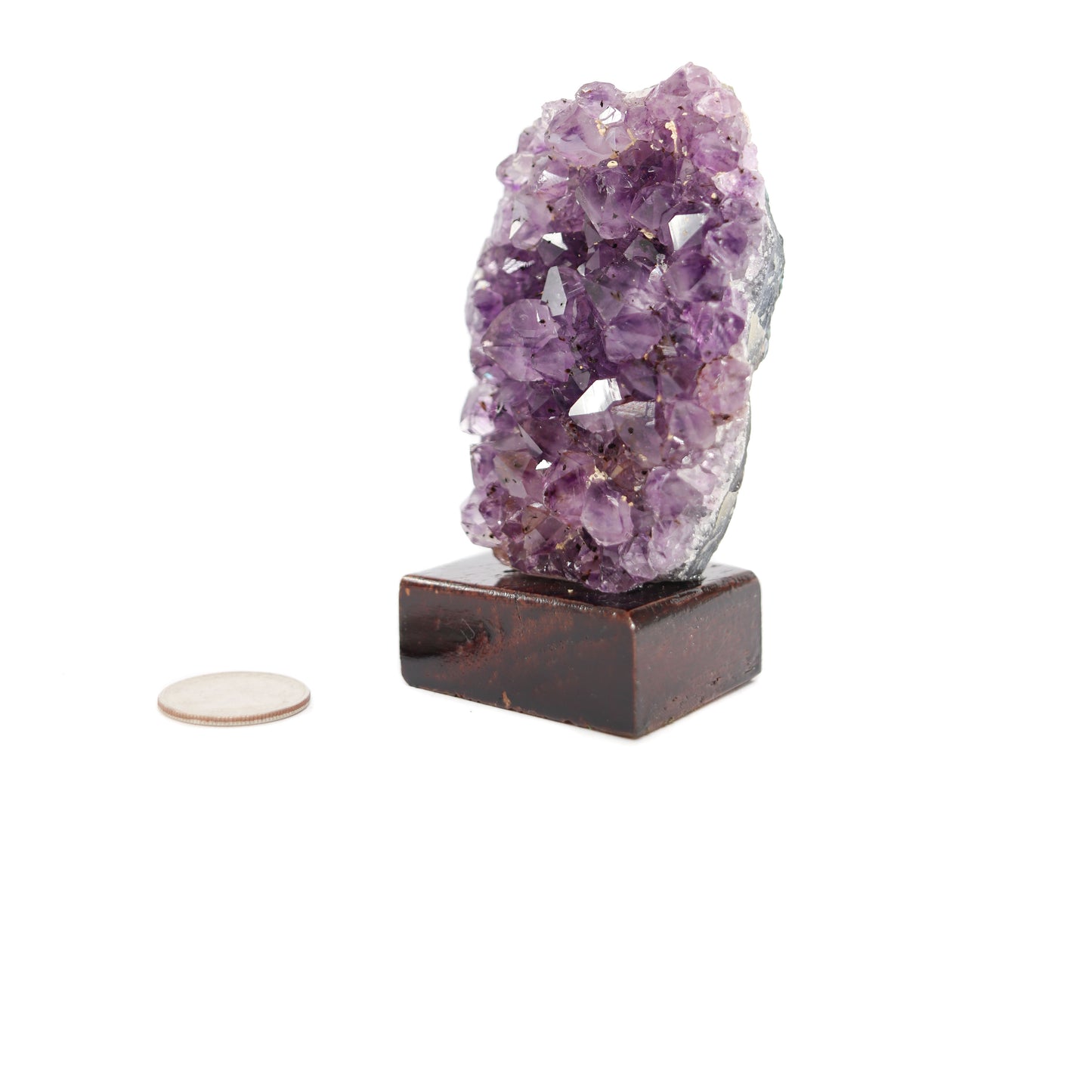 Amethyst Cluster on Wood Stand