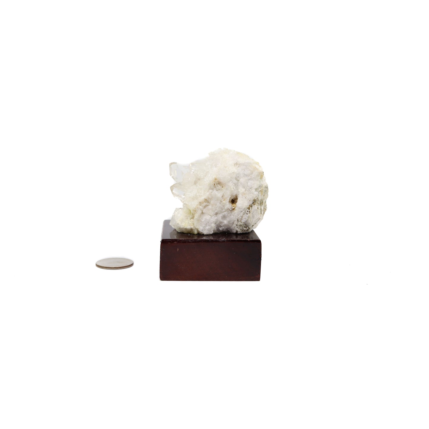 Clear Quartz Cluster on Wood Stand