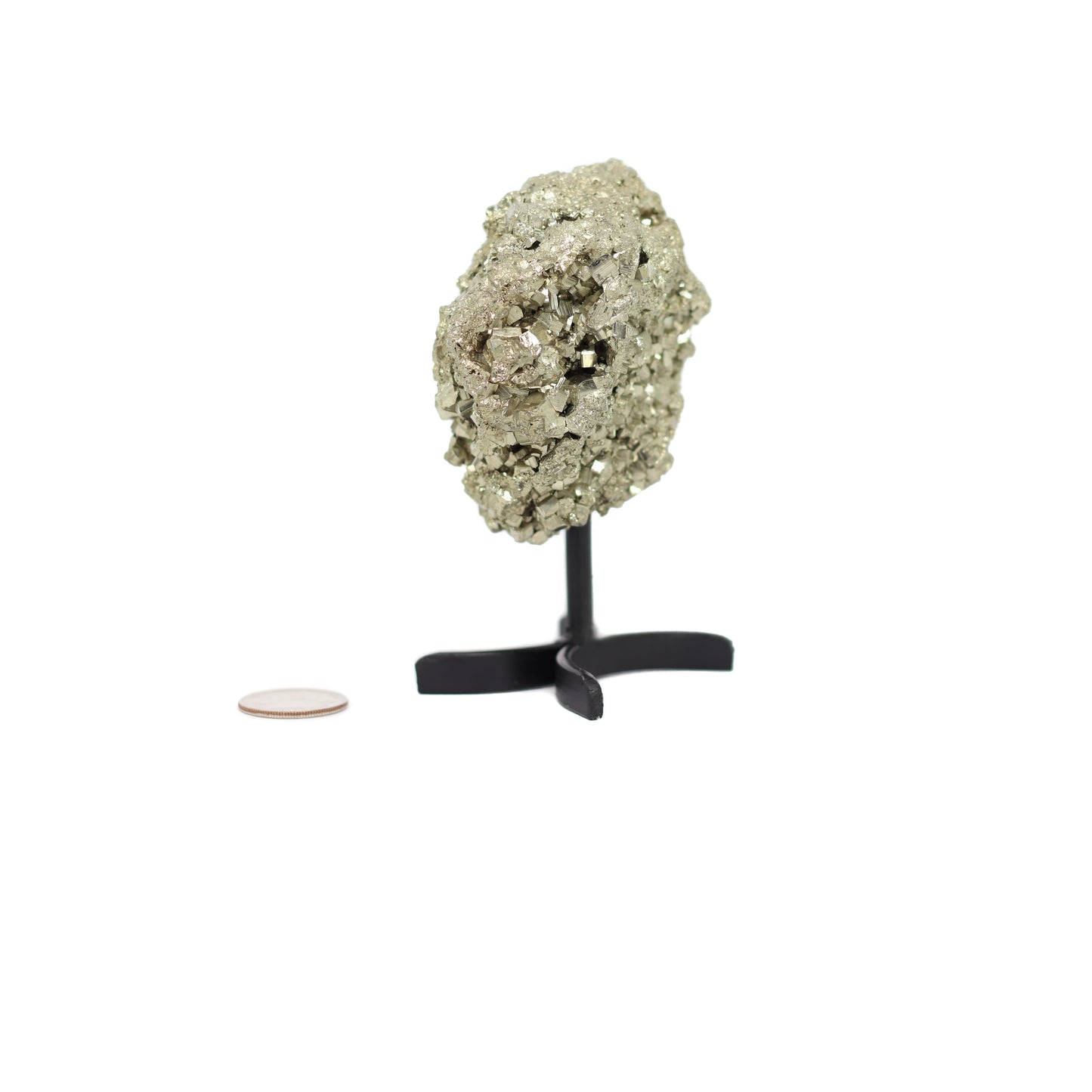 Pyrite Cluster on Metal Stand