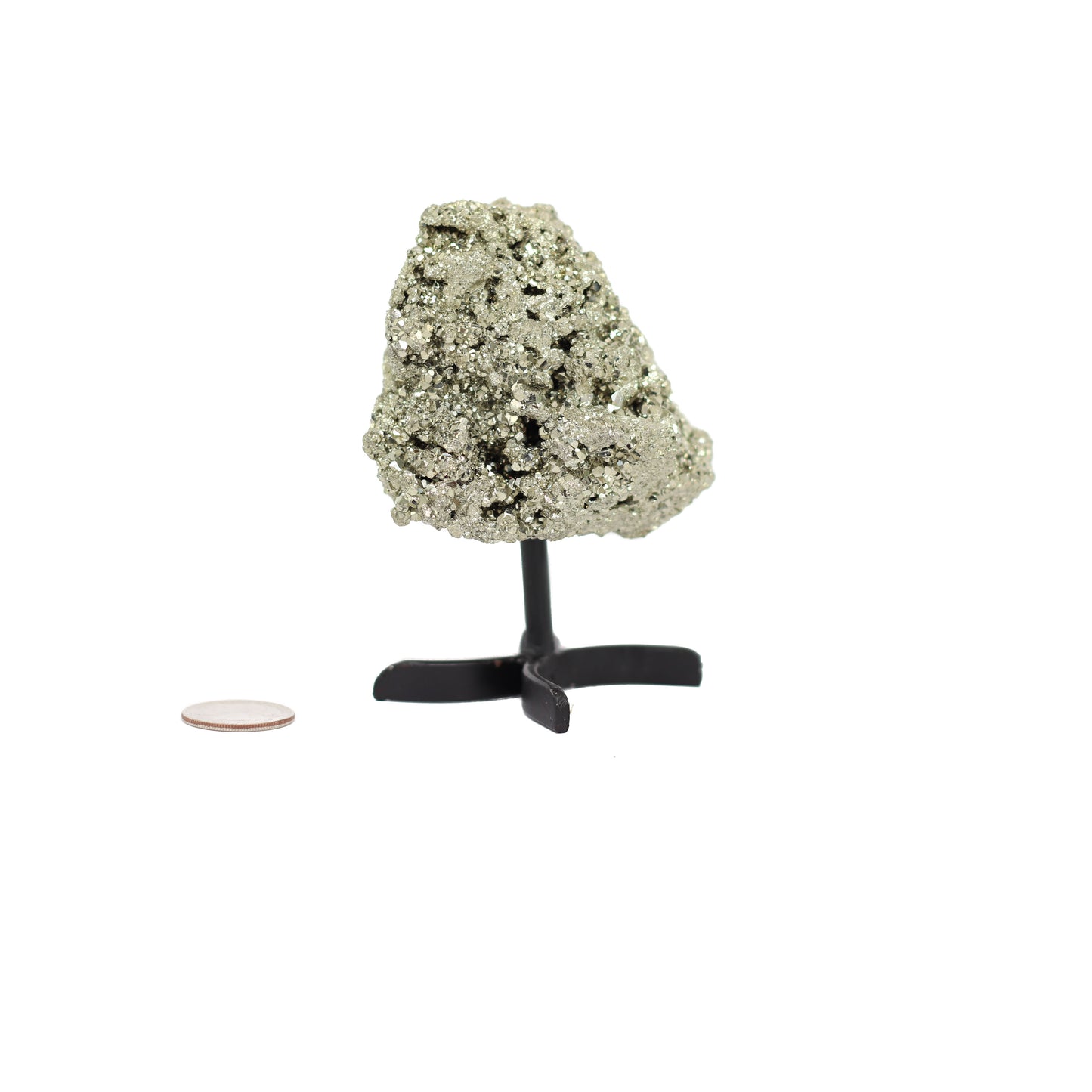 Pyrite Cluster on Metal Stand