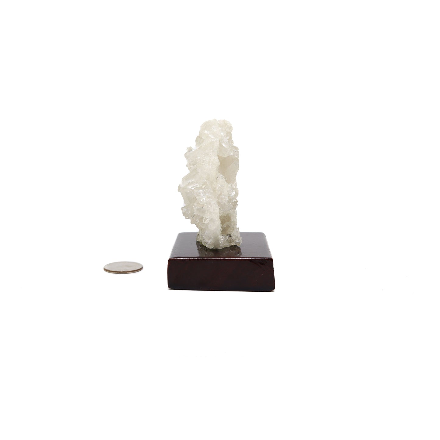 Clear Quartz Cluster on Wood Stand