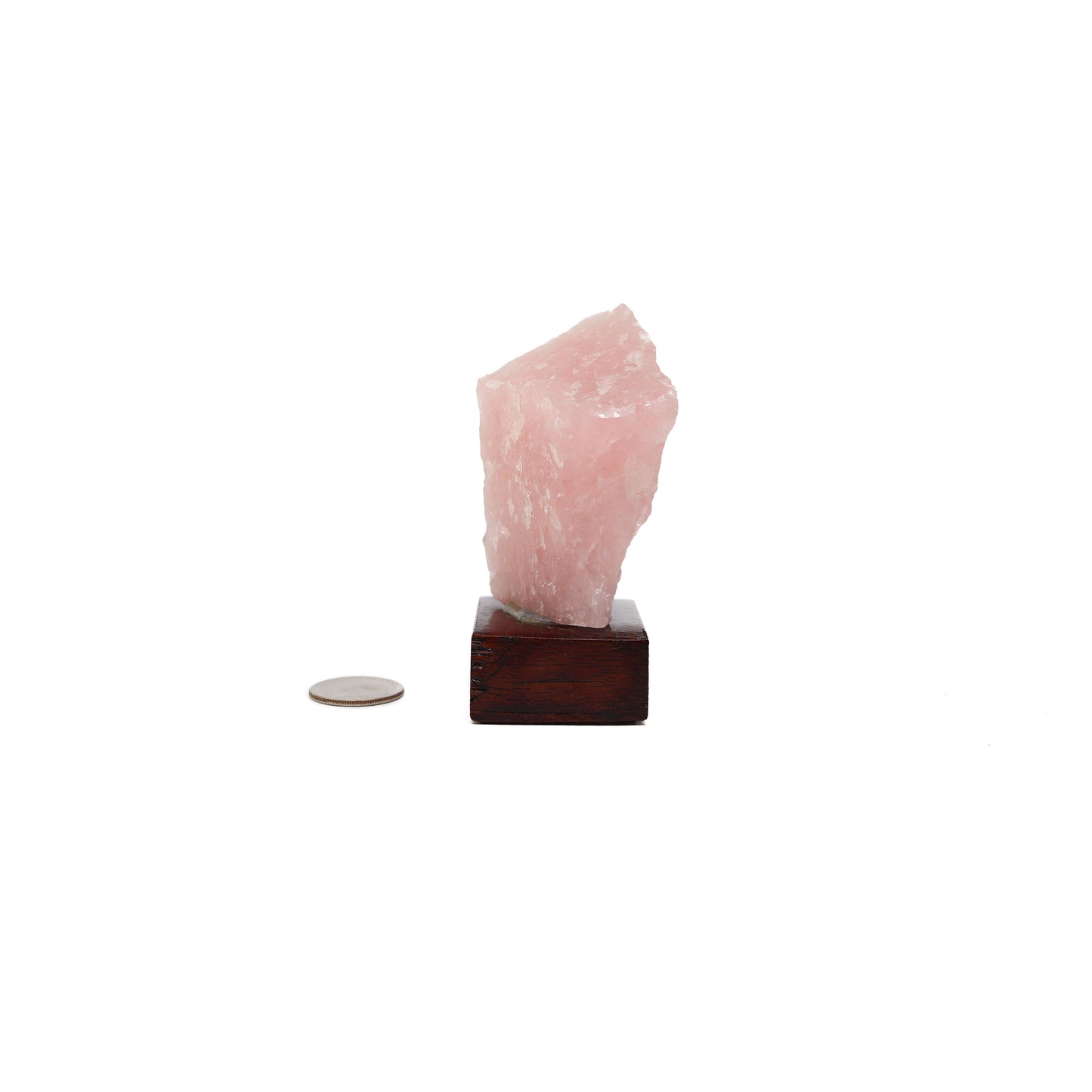 Rose Quartz on Wood Stand