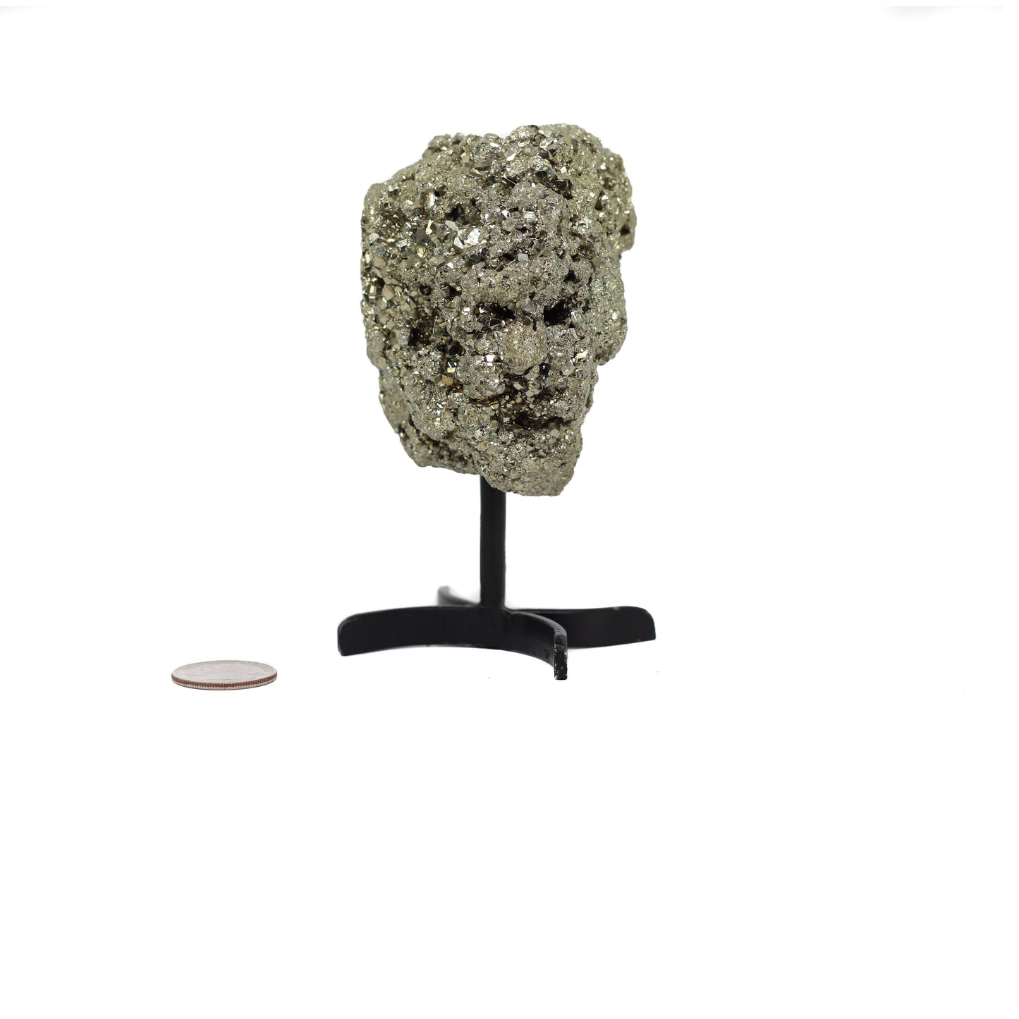 Pyrite Cluster on Metal Stand