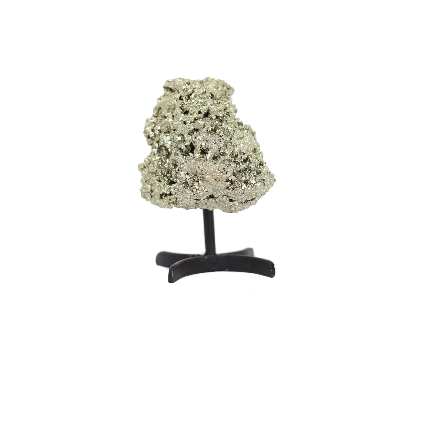 Pyrite Cluster on Metal Stand