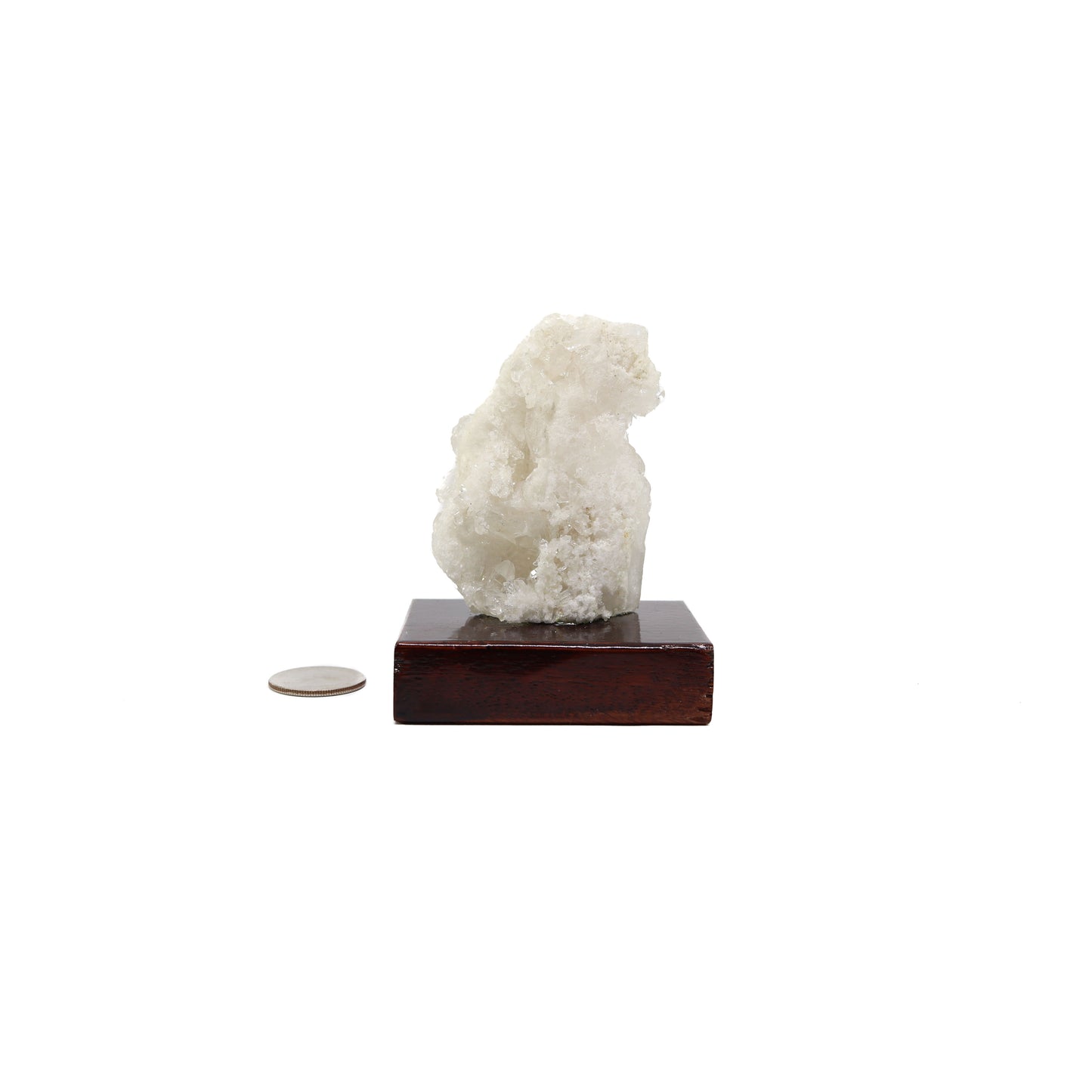 Clear Quartz Cluster on Wood Stand