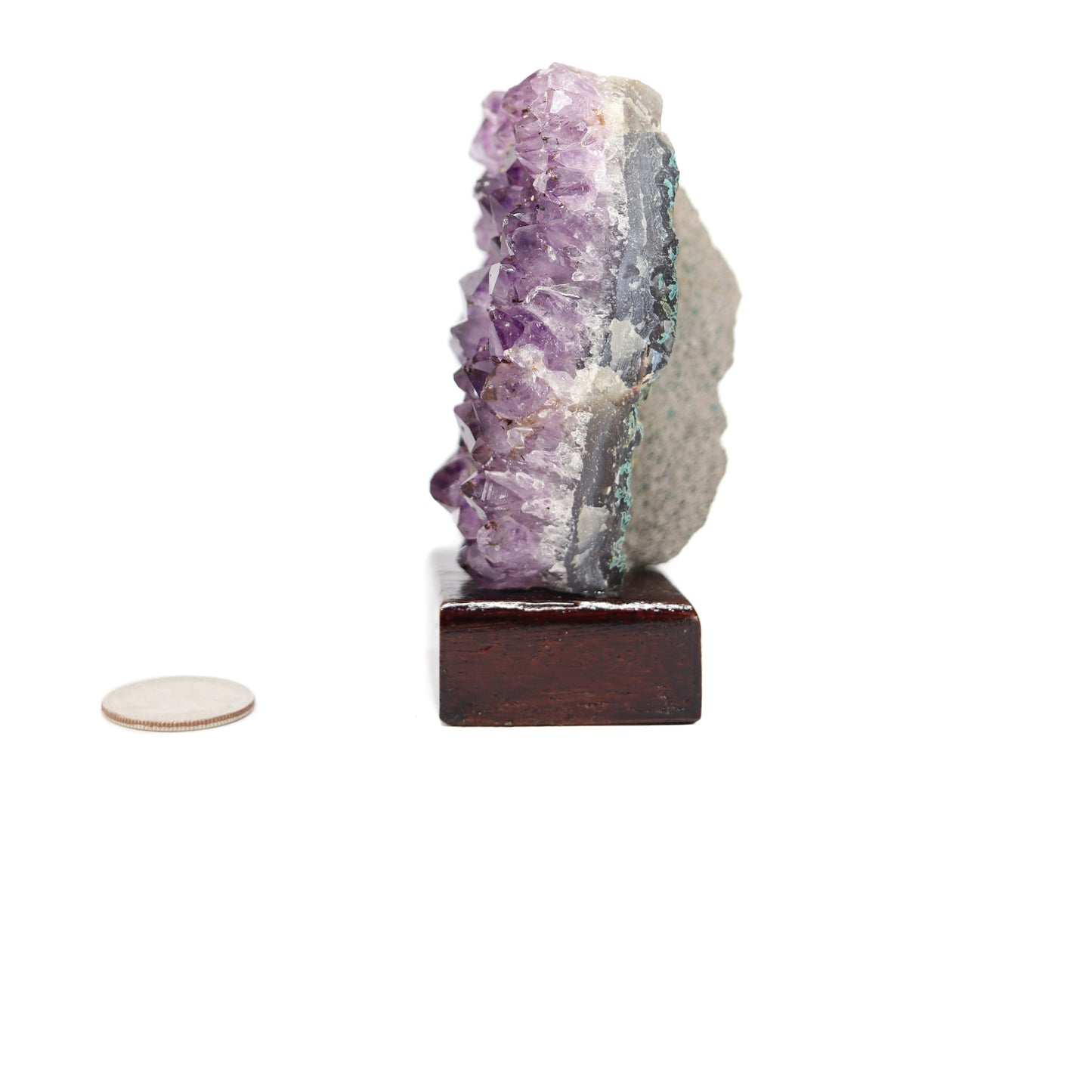 Amethyst Cluster on Wood Stand