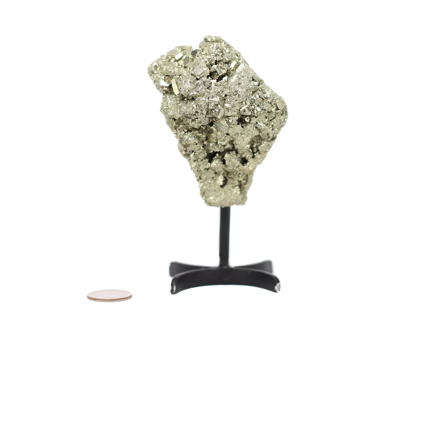 Pyrite Cluster on Metal Stand