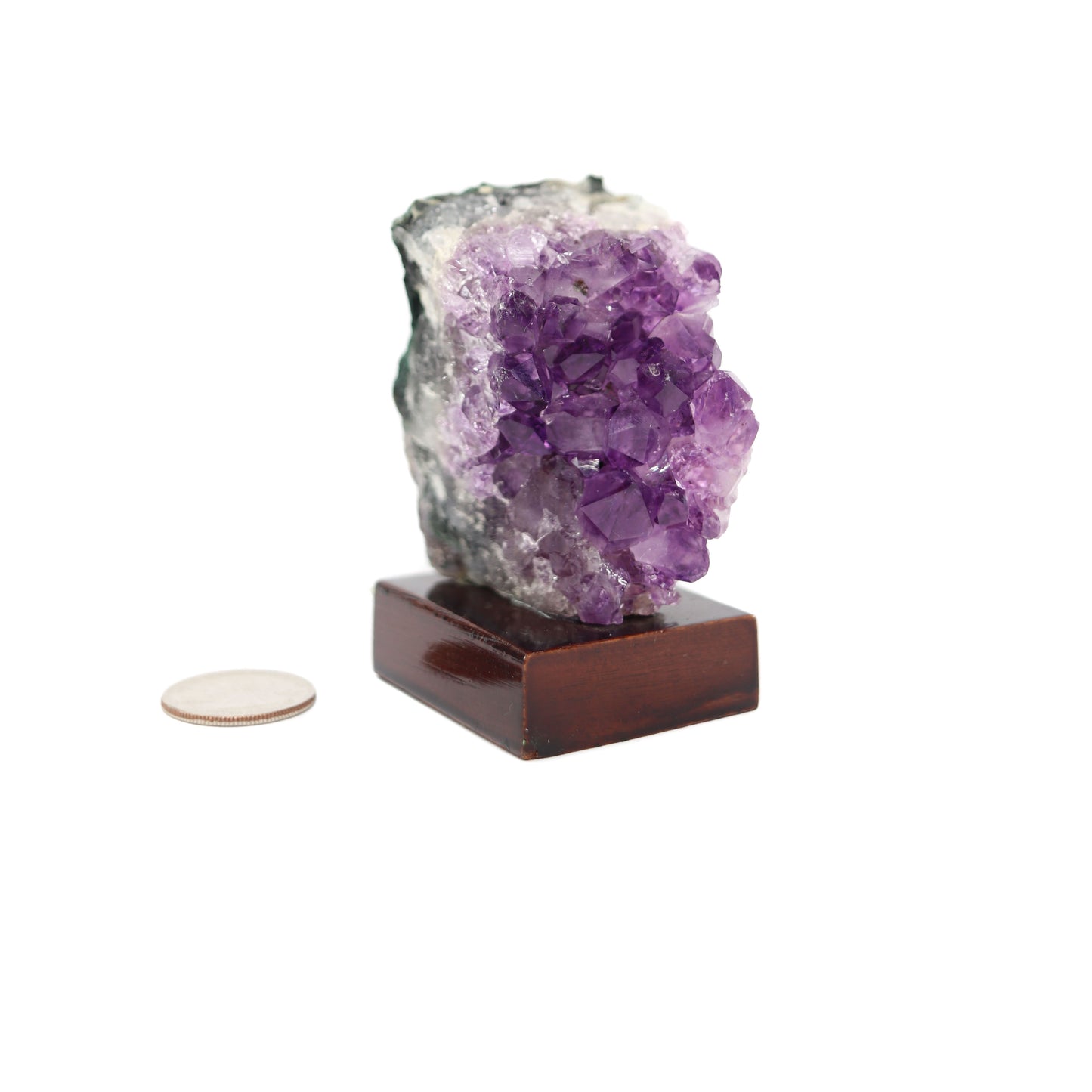 Amethyst Cluster on Wood Stand
