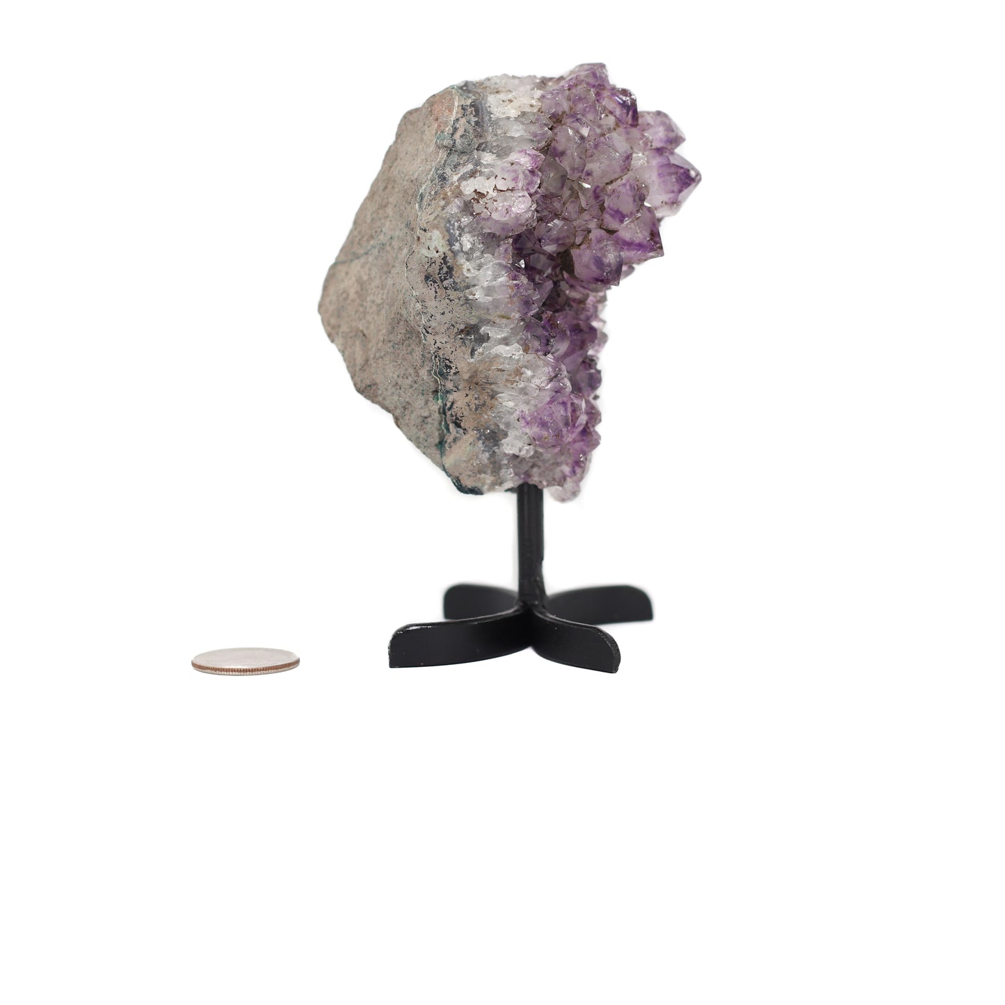 Amethyst Cluster on Metal Stand
