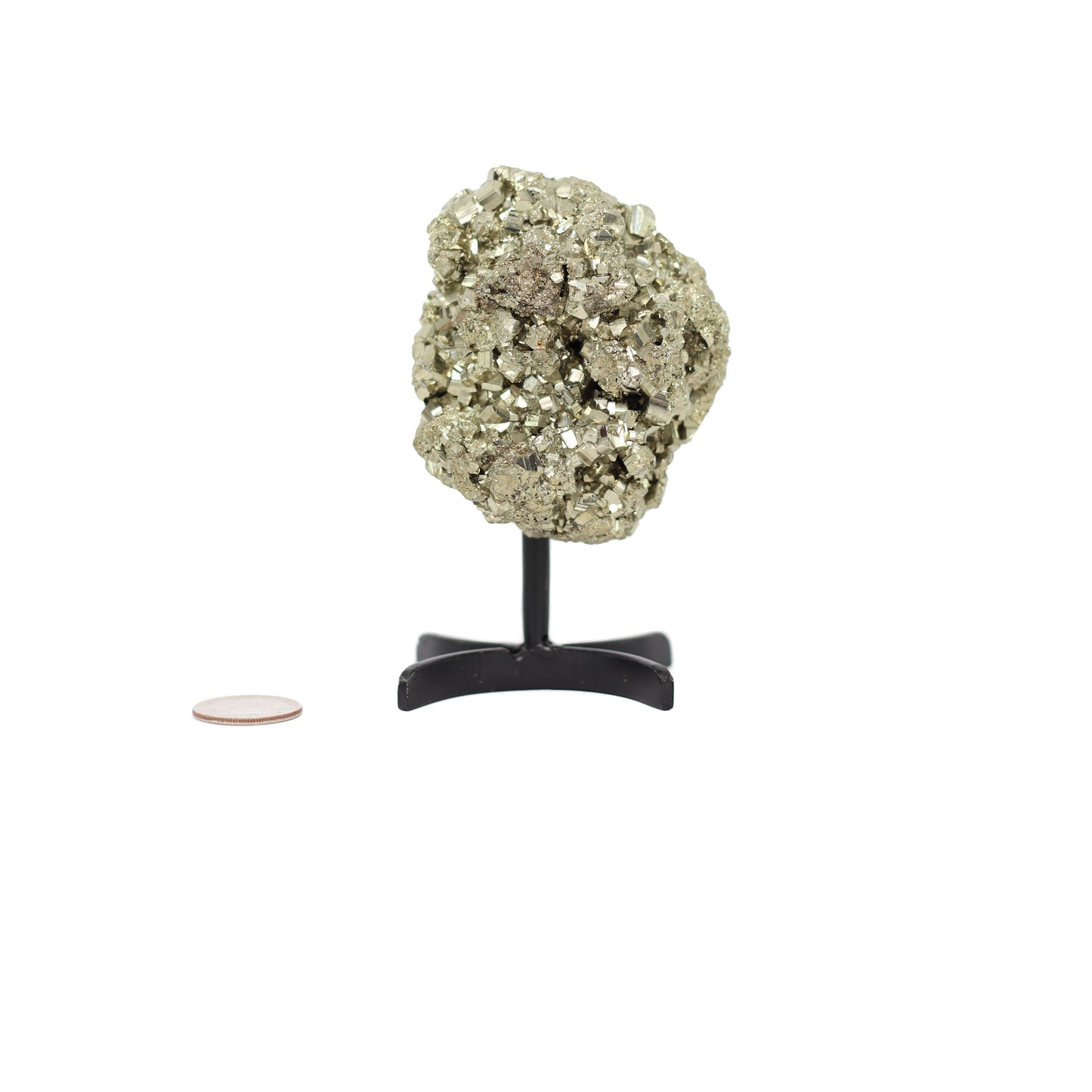 Pyrite Cluster on Metal Stand