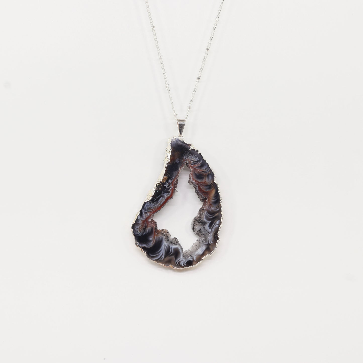 Agate Silver Necklace - Large