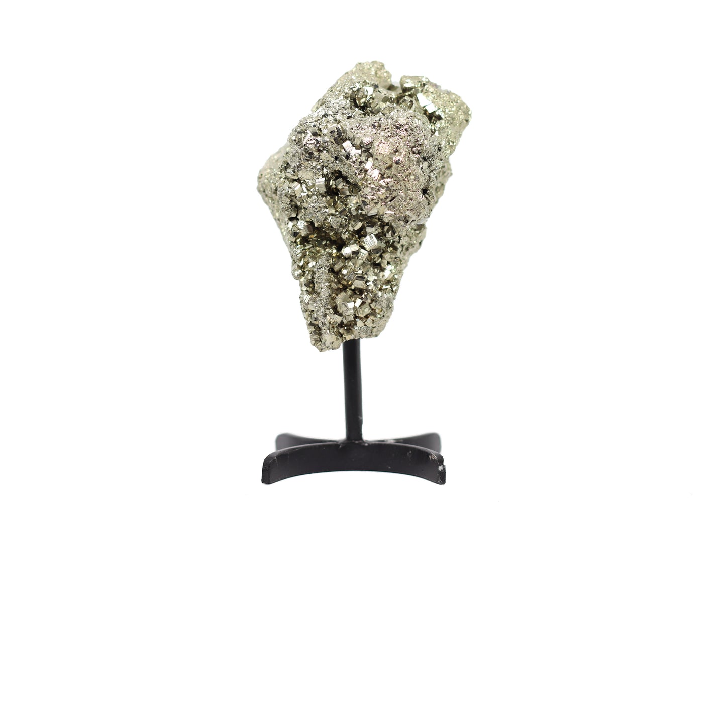 Pyrite Cluster on Metal Stand