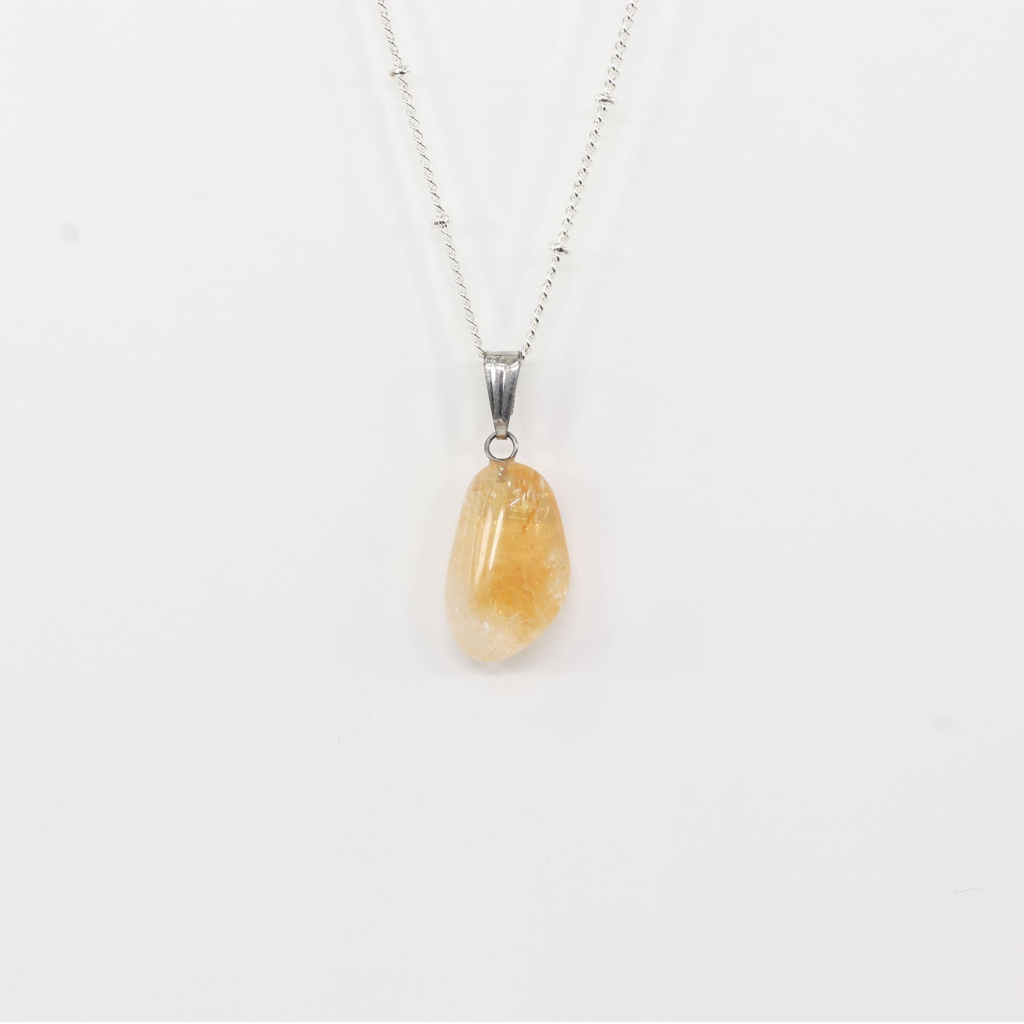Citrine Tumbled Silver Necklace