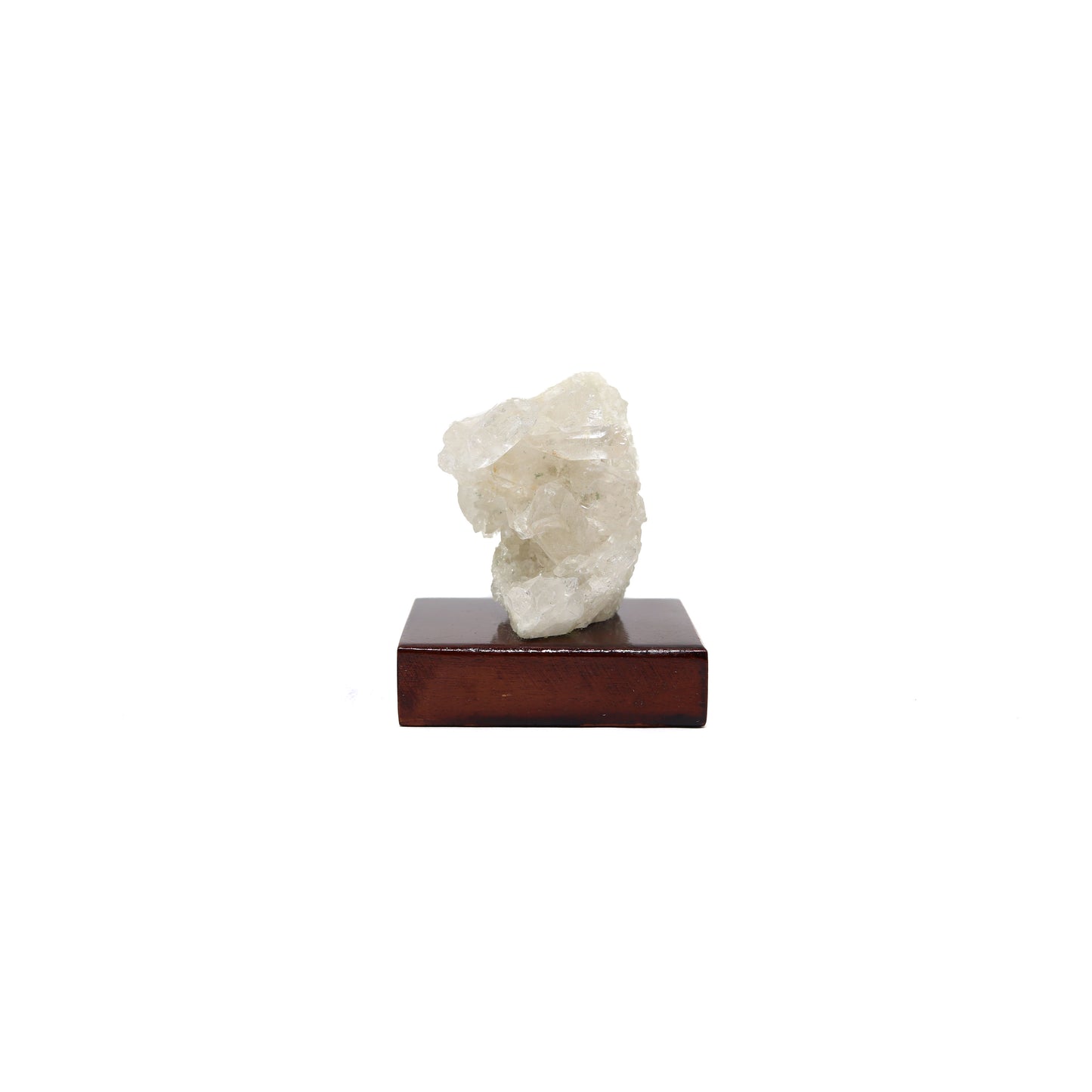 Clear Quartz Cluster on Wood Stand