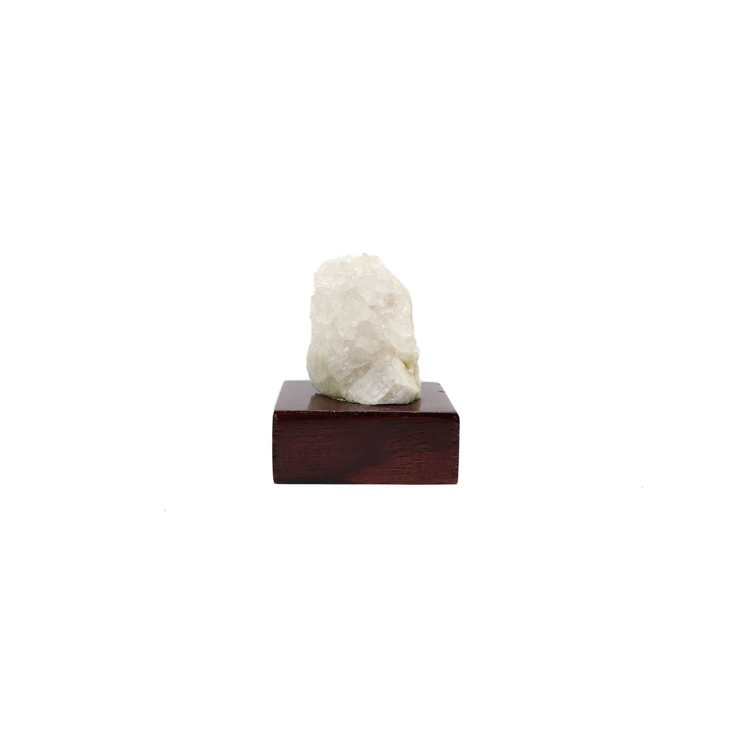 Clear Quartz Cluster on Wood Stand