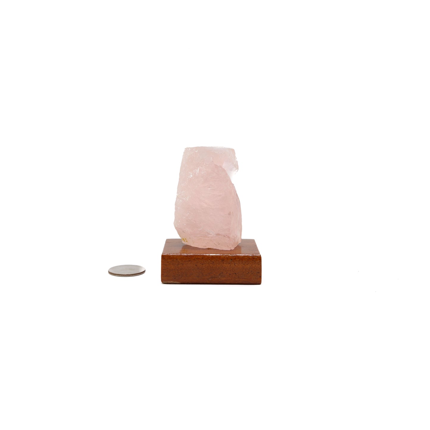 Rose Quartz on Wood Stand