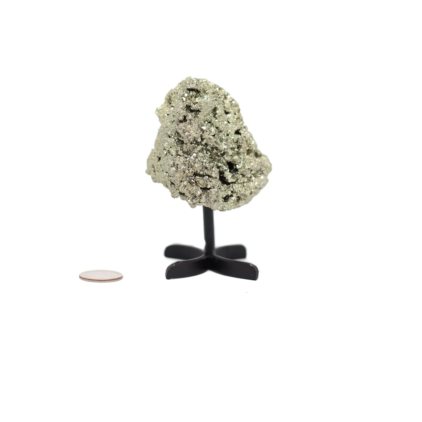 Pyrite Cluster on Metal Stand