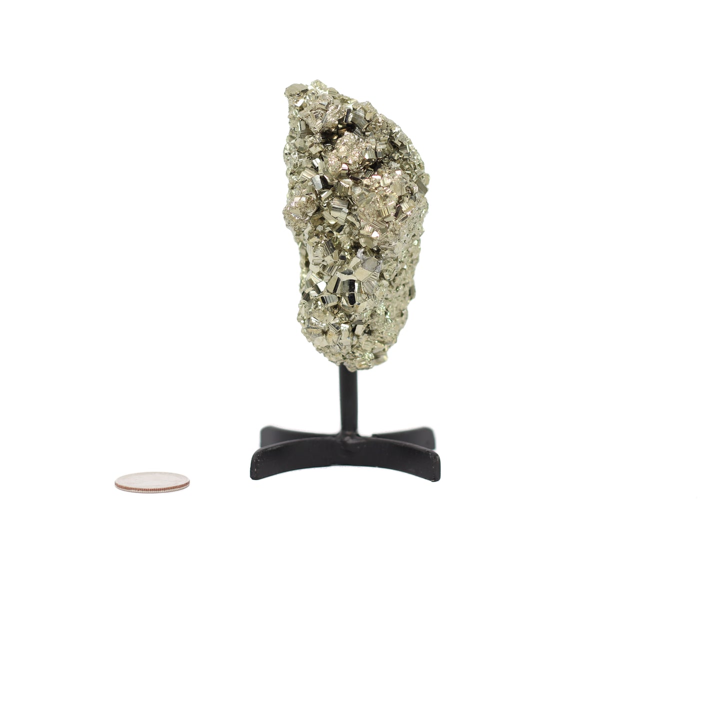 Pyrite Cluster on Metal Stand