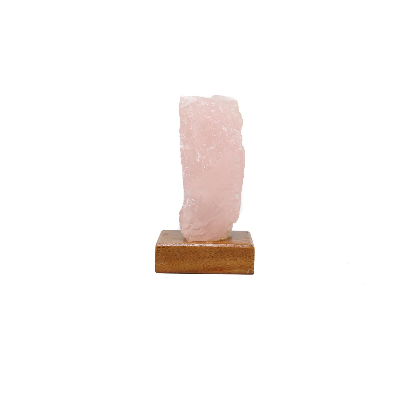 Rose Quartz on Wood Stand