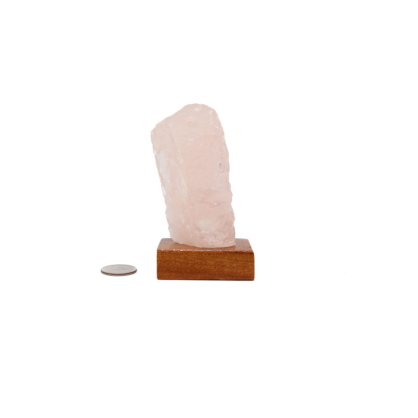 Rose Quartz on Wood Stand