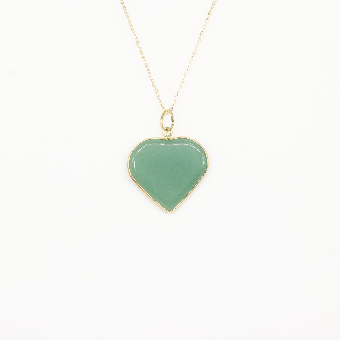 Green Quartz Heart Gold Necklace