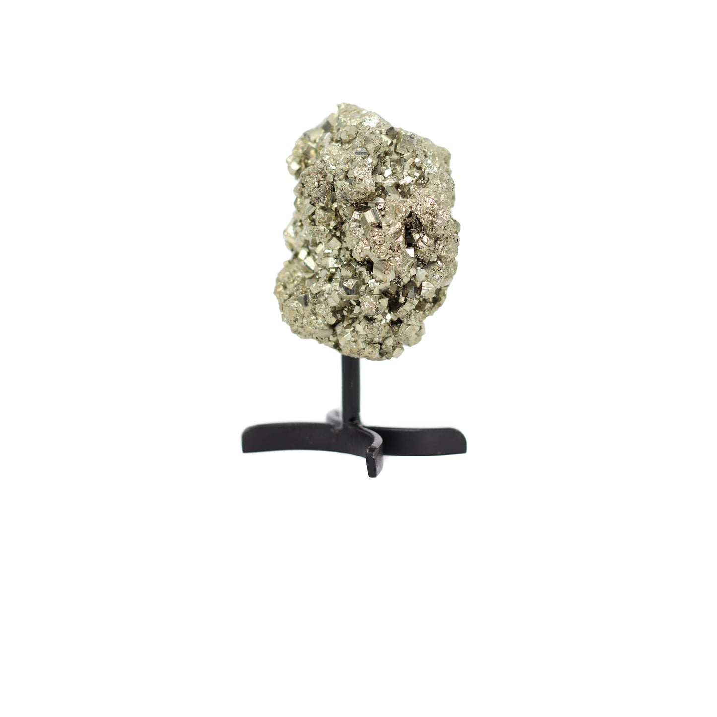 Pyrite Cluster on Metal Stand