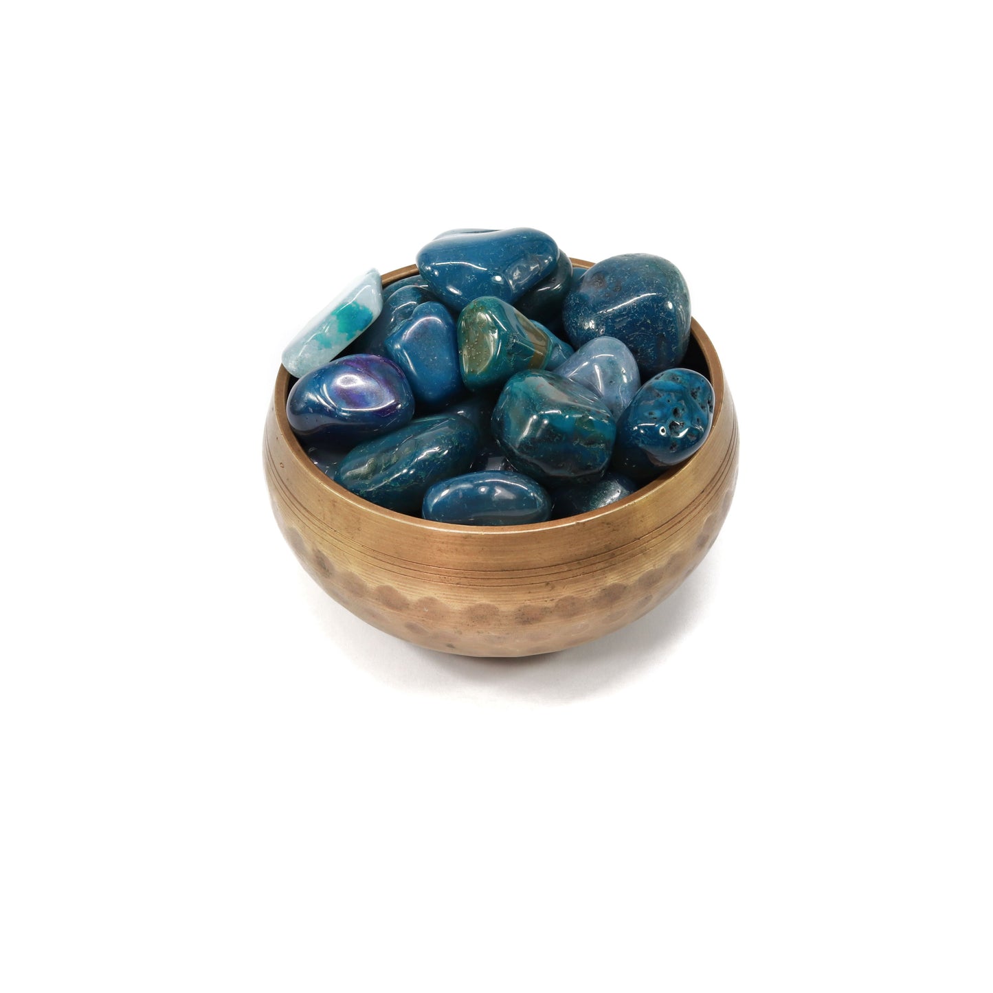 Blue Agate Tumbled Stones - 1 Stone, 1/2 LB or 1 LB