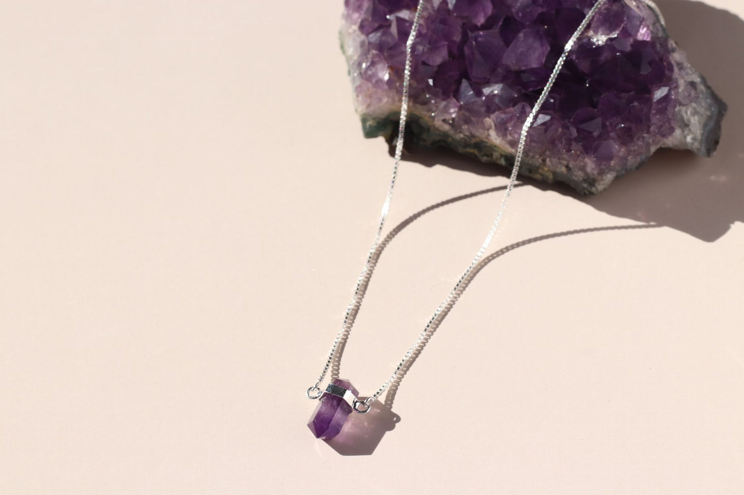 Amethyst Point Silver Necklace