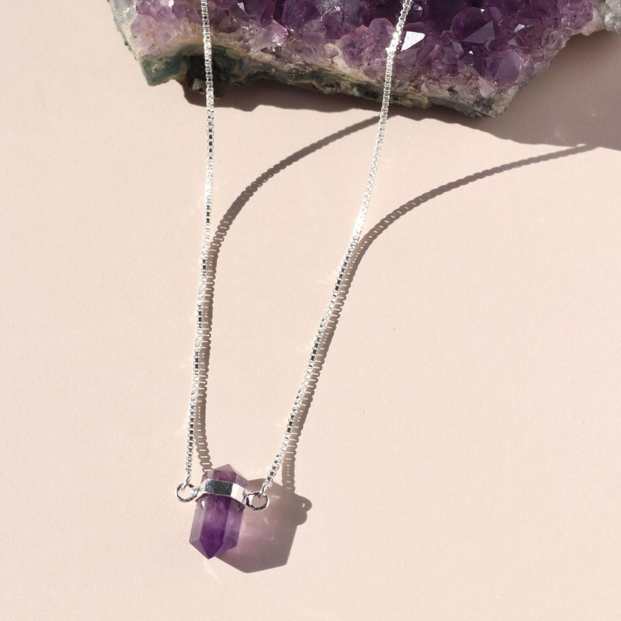 Amethyst Point Silver Necklace