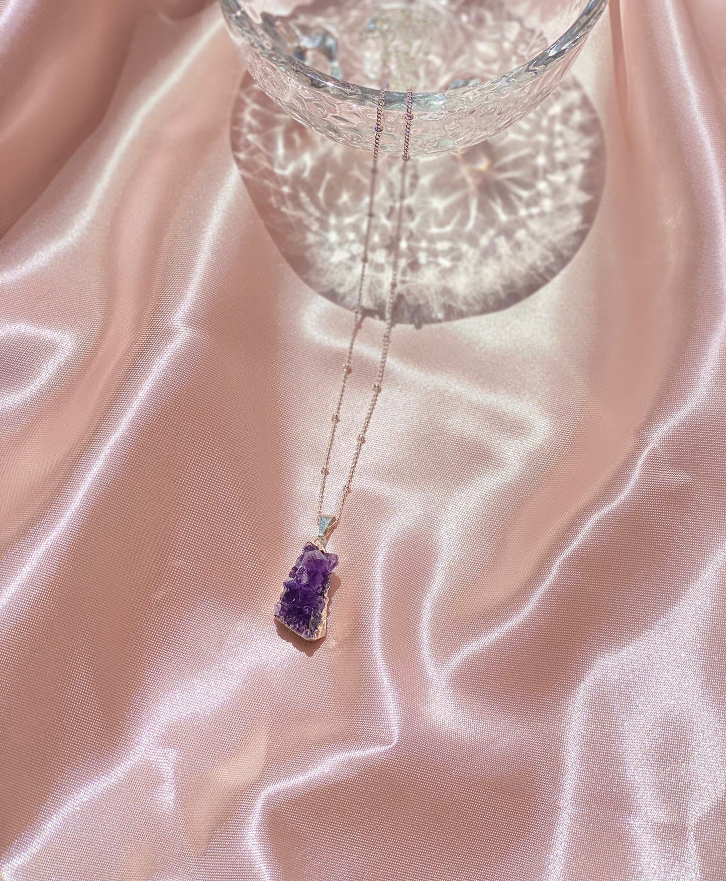 Amethyst Cluster Silver Necklace