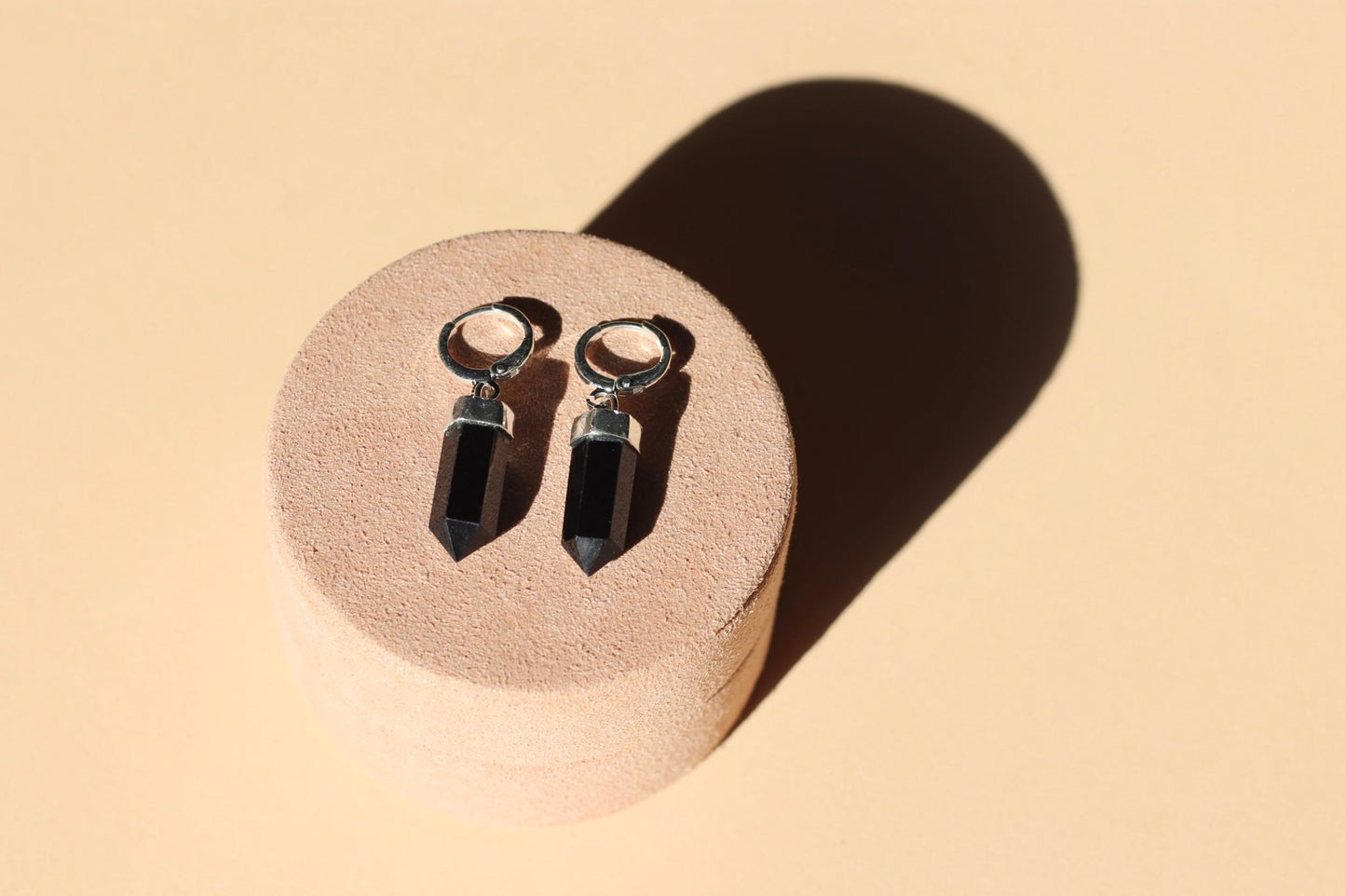Obsidian Point Earring