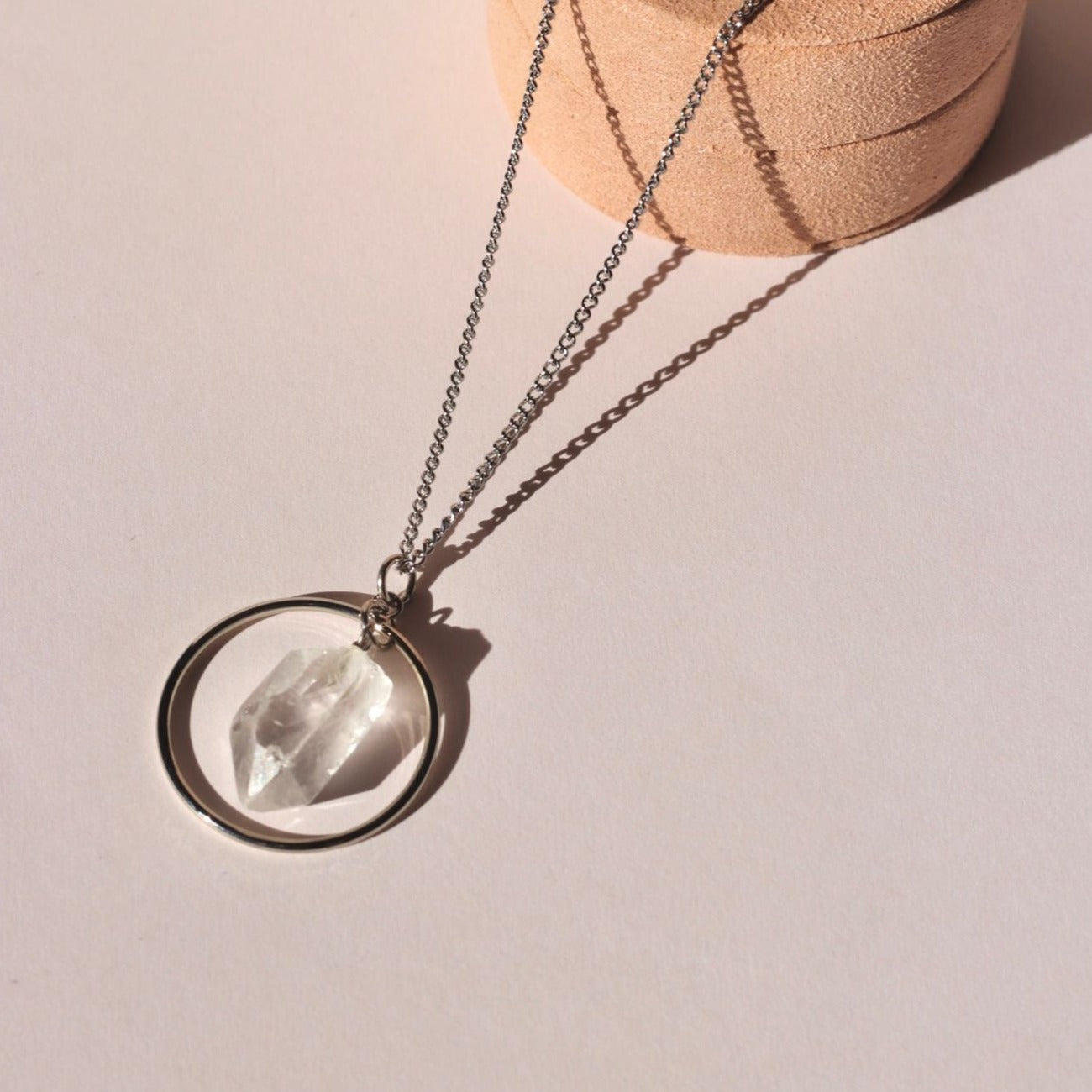 Clear Quartz Silver Necklace