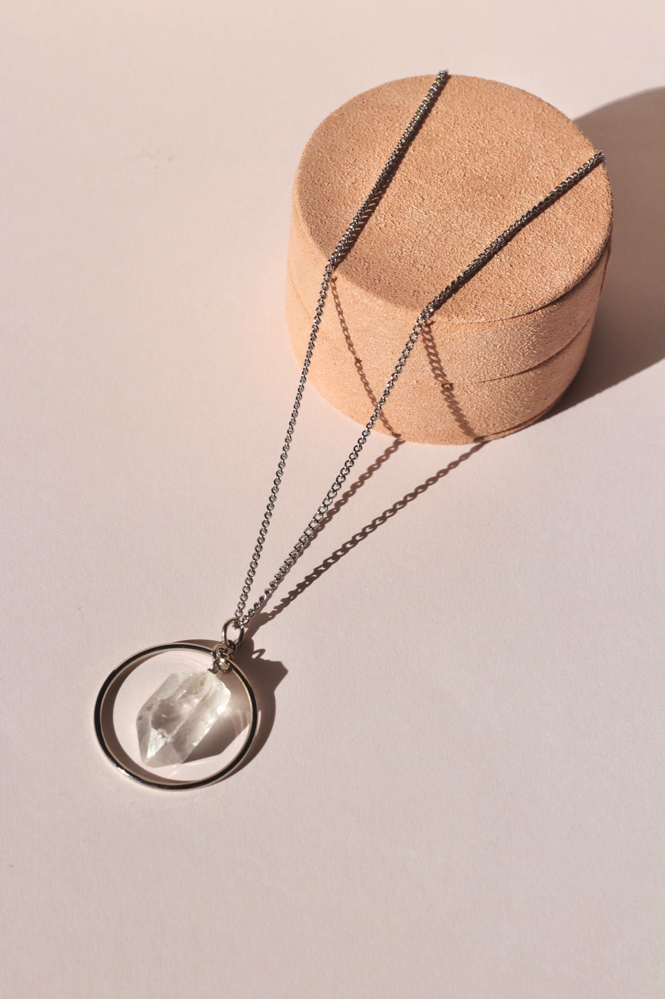 Clear Quartz Silver Necklace