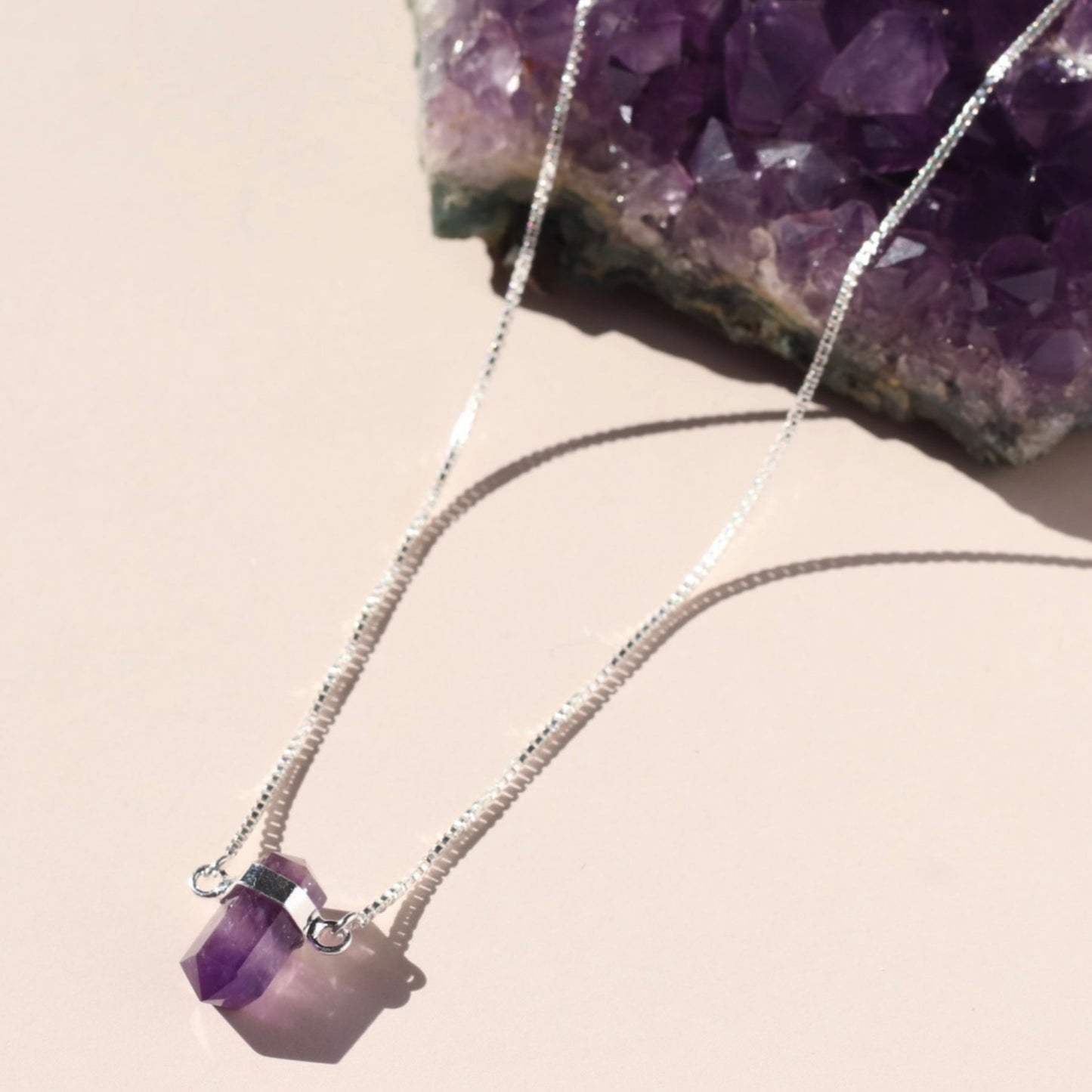 Amethyst Point Silver Necklace
