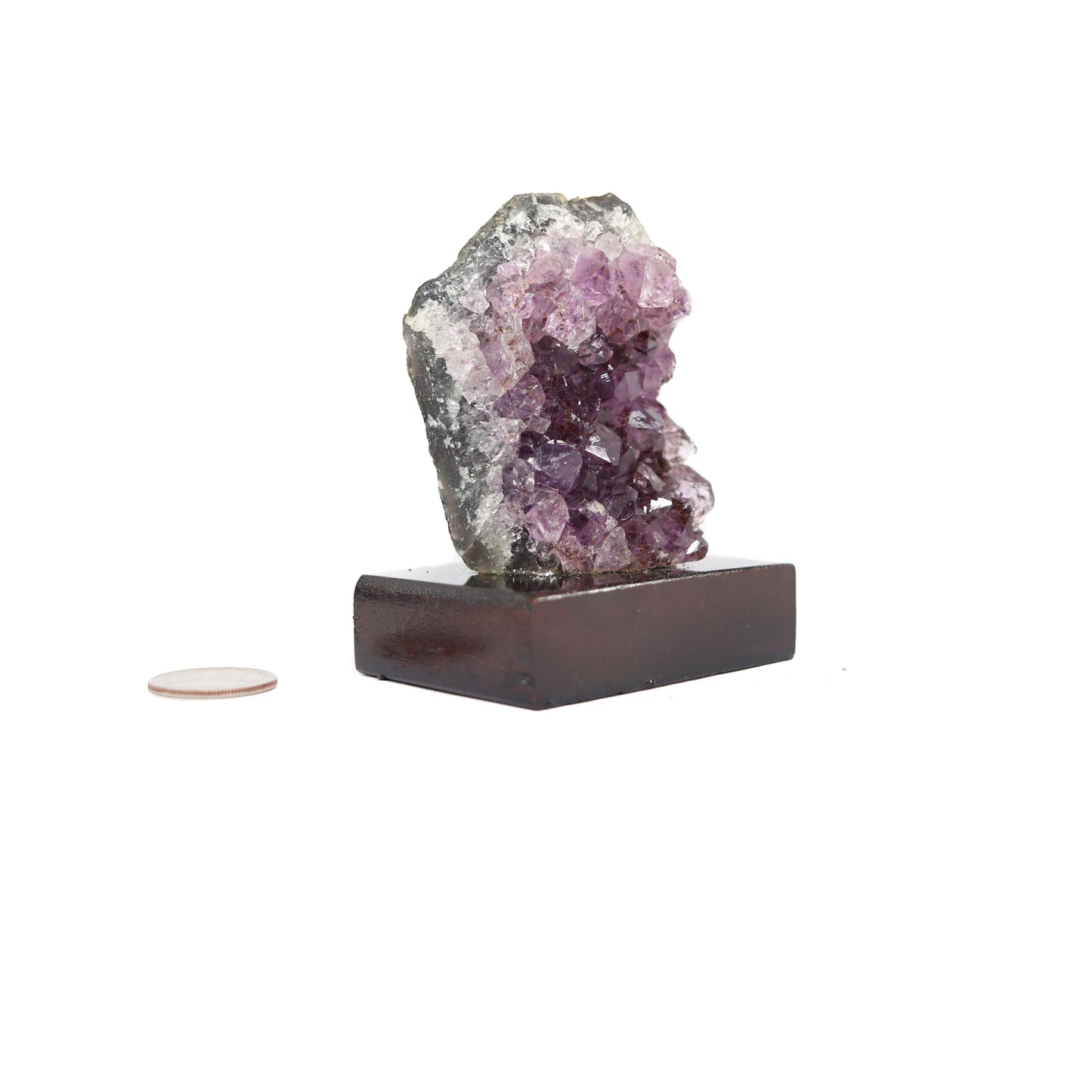Amethyst Cluster on Wood Stand