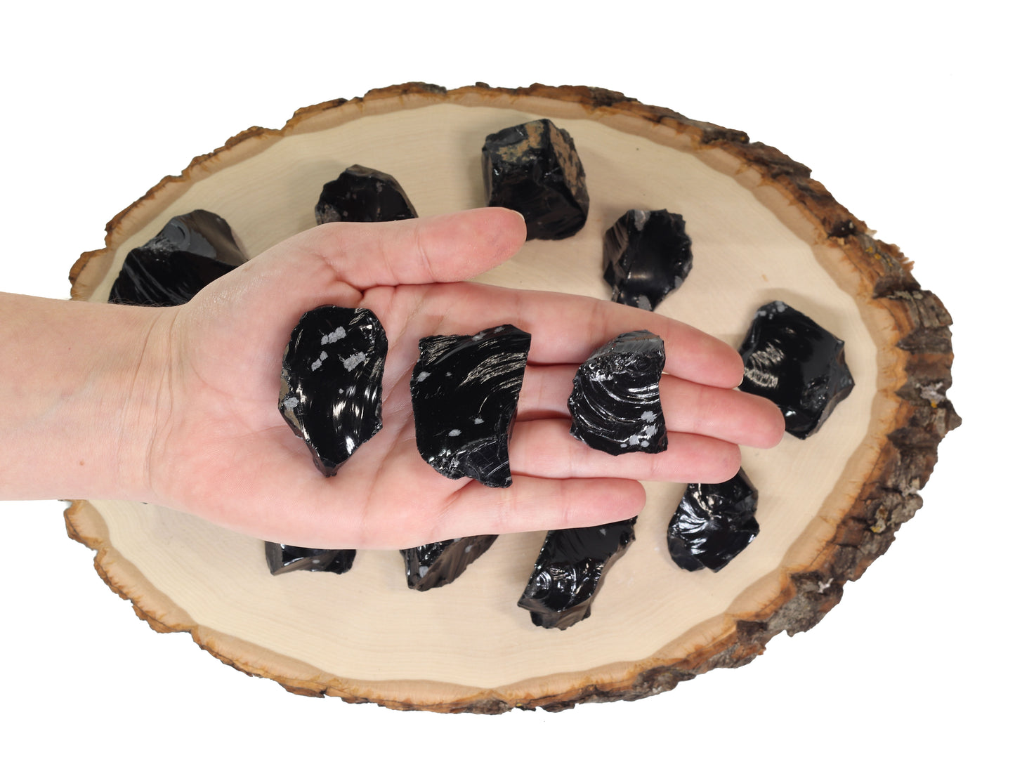 Obsidian Snowflakes Raw Stone