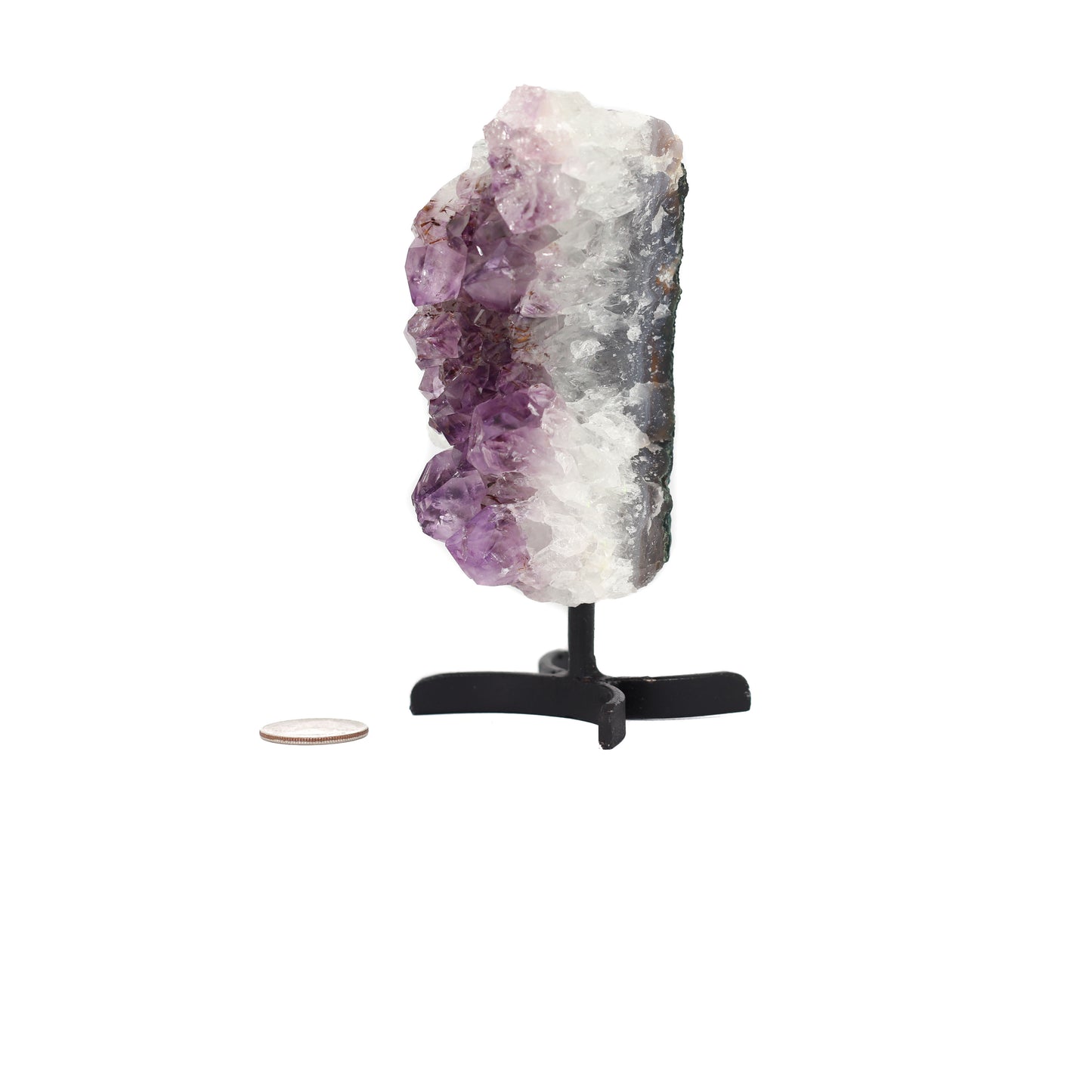 Amethyst Cluster on Metal Stand