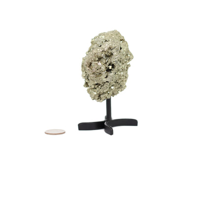 Pyrite Cluster on Metal Stand