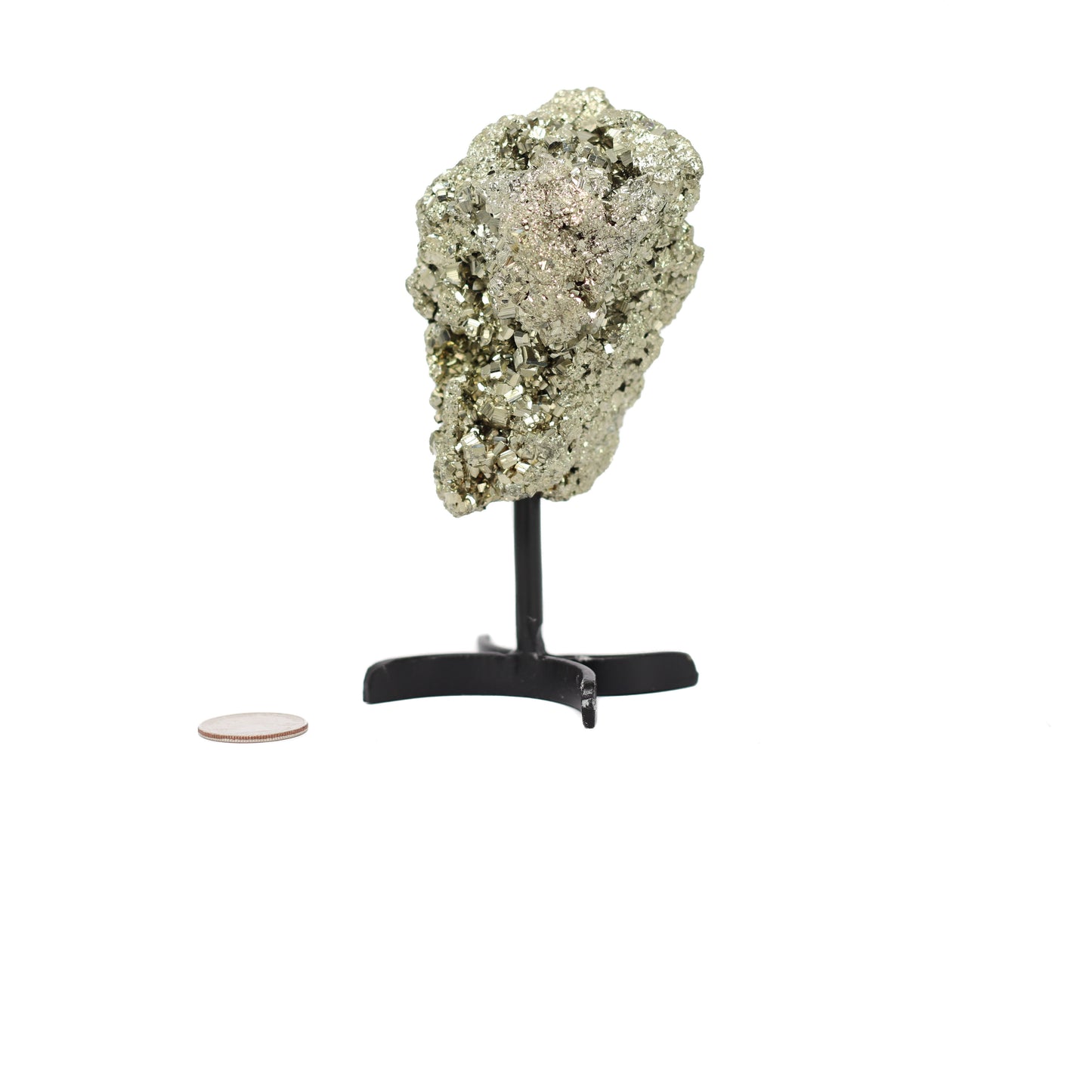 Pyrite Cluster on Metal Stand