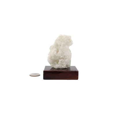 Clear Quartz Cluster on Wood Stand