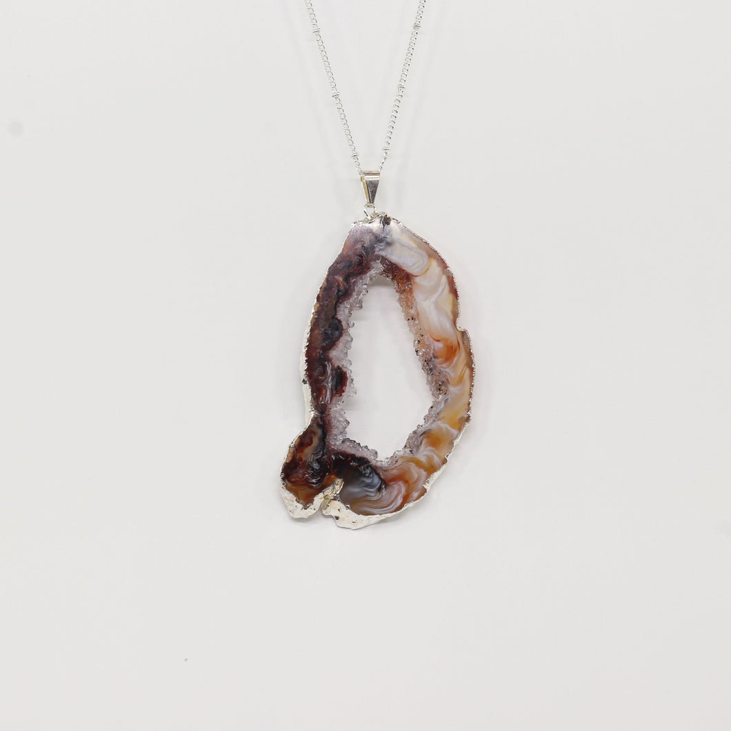 Agate Silver Necklace - Large