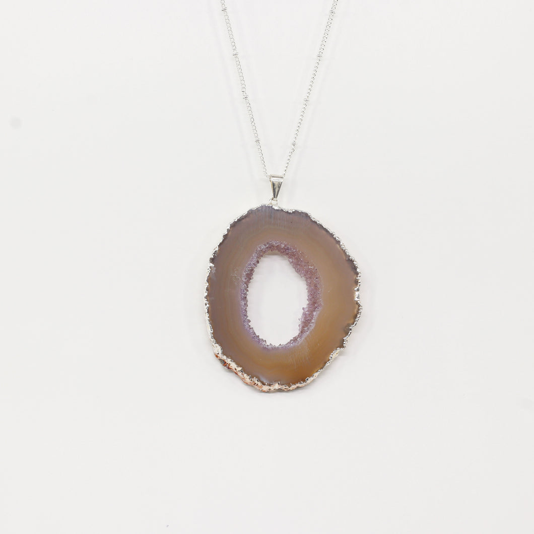 Agate Silver Necklace - Large