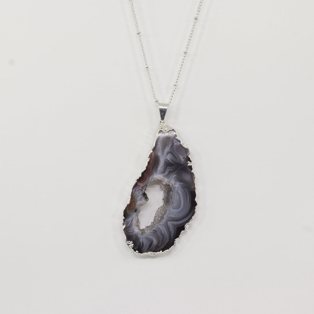 Agate Silver Necklace - Medium