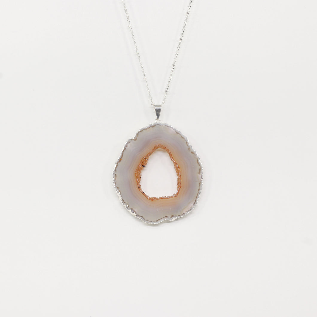 Agate Silver Necklace - Large