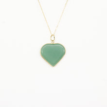 Load image into Gallery viewer, Green Quartz Heart Gold Necklace
