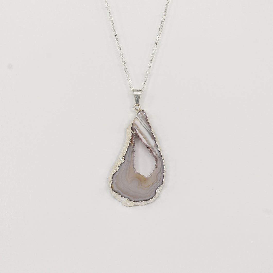 Agate Silver Necklace - Medium