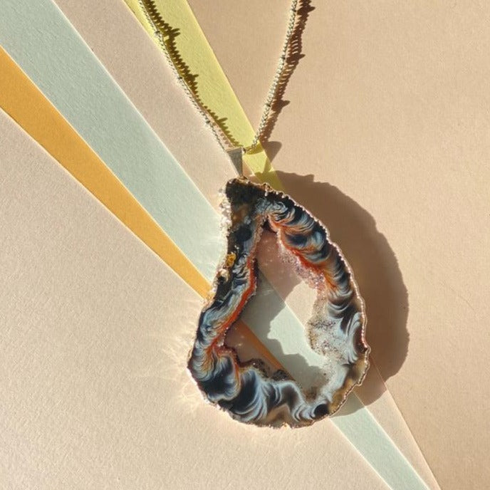 Agate Silver Necklace - Large